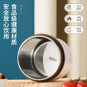 Taza de desayuno aislada de acero inoxidable 304, taza portátil para sopa o polvo de avena con tapa de plástico para viajes y uso diario. - Product Image 3