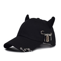 Gorra de Béisbol de 6 Paneles con Cadena Decorativa Estilo Coreano - 100% Poliéster Transpirable, Impermeable, Ajustable, Unisex, para las Cuatro Estaciones