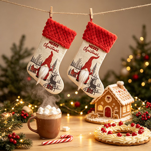 Chaussette de Noël Gnome Sans Visage, Ornement à Suspendre à l'Arbre de Noël, Décoration de Fête - Product Image 4
