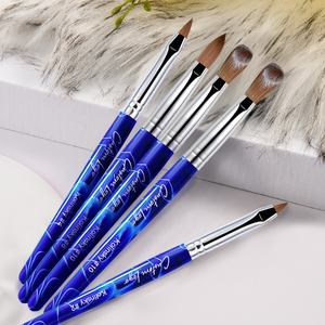 Blue Marble 3D Nail Art Pinsel Größe 2/4/10/12 Profession elle Kolinsky Sable Acryl Nagel bürste Hochwertige Nagel bürste Box - Product Image 3