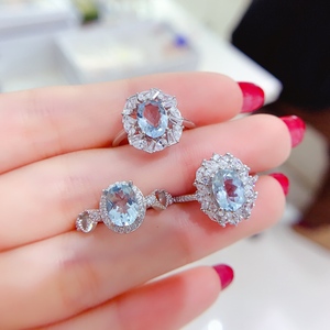 Bijoux fins, bague solitaire taille émeraude 4 carats, plaqué blanc, argent sterling S925, diamant moissanite VVS, ensemble de 4 bagues taille émeraude - Product Image 1