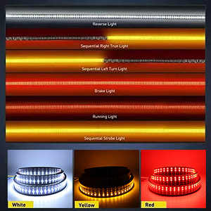 Yosovlamp Versa Tucson City Camionnette à quatre rangées Feux arrière 60 pouces Haute luminosité Trois couleurs Tourner frein Feux <span class=keywords><strong>de</strong></span> <span class=keywords><strong>recul</strong></span> Nouveau - Product Image 4