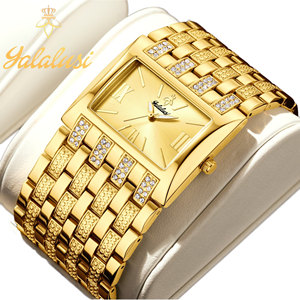 Relojes de Pulsera YaLaLuSi para Mujer, Elegantes, Resistentes al Agua, con Correa de Acero Inoxidable y Cuarzo, de Lujo, en Oro, para Regalo - Product Image 1