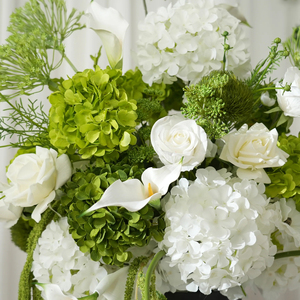 Venta al por Mayor de Decoración Floral Realista para el Pasillo de Boda, <span class=keywords><strong>Ramo</strong></span> de <span class=keywords><strong>Flores</strong></span> Artificiales Verdes y Blancas de 70 cm - Product Image 4