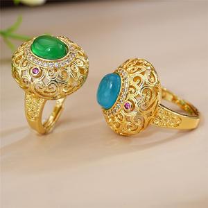 Anello regolabile con apertura rotonda e cava, design alla moda, gioiello unisex per l'uso quotidiano - Product Image 3
