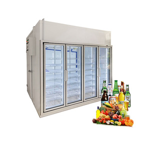 Chambre froide en verre: vitrine + entrepôt réfrigéré intégré, pour exposer/conserver fruits, légumes, boissons, fleurs. - Product Image 1