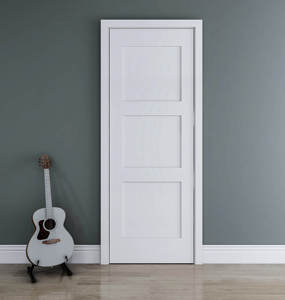 Maison Appartement Porte intérieure 5 panneaux MDF Blanc apprêté Intérieur Solide Core Shaker Style Portes - Product Image 4