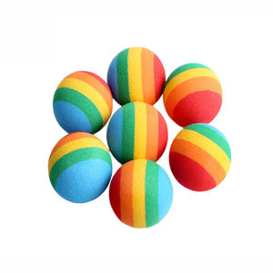 Palla in schiuma giocattolo ad alta densità arcobaleno morbido in schiuma per cani e gatti personalizzati - Product Image 4