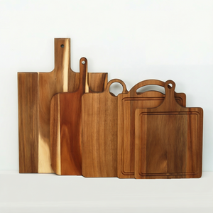 Planches à découper carrées en acacia durables en gros avec poignées, personnalisables, gravées au laser, pour la cuisine, idéales pour offrir - Product Image 1