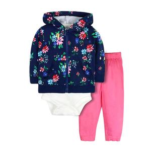 Conjuntos de Ropa Cómoda para Bebé, Estampado de Dibujos Animados, Suave, Manga Larga, Conjunto de Mameluco para Niña con Chaqueta con Capucha - Product Image 4