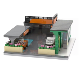 Ensemble de blocs de construction en plastique personnalisables DIY pour l'architecture de gares routières, idéal pour les projets d'affichage urbain - Product Image 1