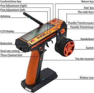 Transmisor RC Flysky FS-GT3C 2.4GHz 3CH con Receptor FS-GR3E, Control Remoto LCD para Auto y Barco RC - Product Image 3