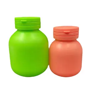 Farmaceutica HDPE medicina plastica bottiglia di pillola 100ml 200ml capsula vuota, bottiglia di gomma da masticare con coperchio facile da tirare