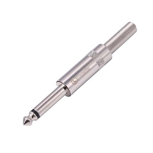 6.35mm Mono Plug Audio Connector Copper TS Jack For <b>Speaker</b> <b>Microphone</b> Use - Product Image 1