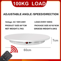 Plateau tournant rotatif à 360 degrés pour photographie, 60 cm, 100 kg, pour exposition et rotation de produits