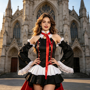 Costume de cosplay <span class=keywords><strong>Seraph</strong></span> <span class=keywords><strong>of</strong></span> <span class=keywords><strong>the</strong></span> <span class=keywords><strong>End</strong></span> Owari No <span class=keywords><strong>Seraph</strong></span> Krul Tepes, uniforme, perruque, <span class=keywords><strong>anime</strong></span>, sorcière, vampire, costume d'Halloween pour filles, polyester - Product Image 5