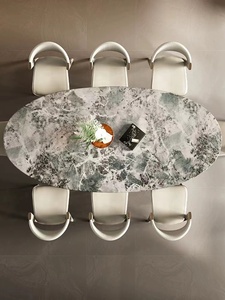 Italy High Quality <strong>Tulip</strong> <strong>Table</strong> Small Apartment Marble Dining <strong>Table</strong> Round and Black Steel <strong>Table</strong> - Product Image 4