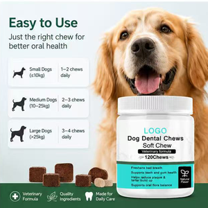Masticables Dentales para Perros y Gatos, Masticables Blandos |   Fórmula Veterinaria con Polvo de Mejillón de Labio Verde, Zinc y Taurina de Rápida Absorción - Product Image 4