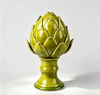 Sculpture d'artichaut en céramique émaillée faite à la main, ornement de table, vente en gros d'usine, décoration de table personnalisée pour la maison avec faible MOQ