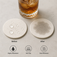 Sous-verres carrés en pâte de carton ultra-absorbante personnalisés, impression numérique, pelliculage, logo, vente en gros, impression personnalisée