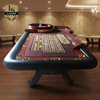 Lange Deluxe 32-Zoll Roulette-Räder Moderner Professioneller Roulette-Tisch mit Massivholz-H-Beinen