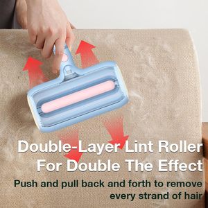 Outil de gros réutilisable et portable pour l'élimination des poils d'animaux avec bac de collecte pour chiens et chats - Ramasse-crottes en caoutchouc durable - Product Image 5