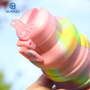 <span class=keywords><strong>Bottiglia</strong></span> d'<span class=keywords><strong>acqua</strong></span> in Silicone pieghevole da viaggio riutilizzabile pieghevole in Silicone <span class=keywords><strong>vetro</strong></span> con coperchio - Product Image 4