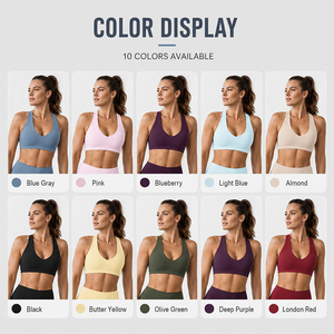 Sujetador Deportivo de Alta Sujeción para Mujer, Nailon y Elastano, Elástico en Cuatro Direcciones, con Relleno Extraíble, para Yoga, Gimnasio y Running - Product Image 4