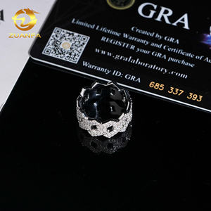 Anillo Cubano de Moissanita con Envío Rápido y Stock Local en EE. UU., Plata 925 Chapada en Oro, Pasa la Prueba de Diamante, Anillo Cubano para Hombre Estilo Hip Hop - Product Image 4