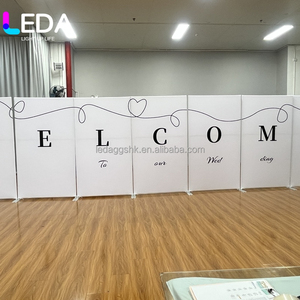 LEDA Custom Welcome Letter Divider <b>Backdrop</b> Wedding Welcome Sign Partition Screen With <b>Stand</b> for Wedding Entrance Decoration - Product Image 6