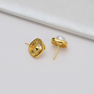 Wenchi S925 <b>Silver</b> Butterfly <b>Earrings</b> with Personalized <b>Pearls</b> DIY Accessories Empty Holder for Female China - Product Image 3
