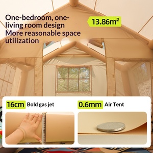 Tente gonflable en tissu Oxford pour 5-6 personnes avec auvent, <span class=keywords><strong>camping</strong></span> en plein air, tente gonflable automatique ciel étoilé - Product Image 2