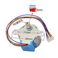 Moteur pas à pas W-24BYJ48 5V 4 phases 5 fils, mini moteur électrique à engrenages pour caméra panoramique/inclinaison