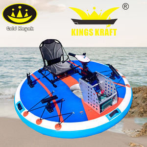 Bateau de pêche gonflable rond multifonctionnel avec siège et moteur, pliable et facile à transporter - Product Image 3