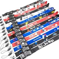 En gros, Porte-cartes en polyester imprimé avec motif voiture JDM modifiée, Lanière de cou en métal pour téléphone portable, Porte-clés souvenir