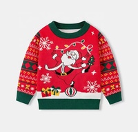 Nouveau pull de Noël d'hiver pour enfants, motif de dessin animé, col rond, tricot, tenue scolaire, garçons, filles, tissu élastique