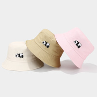 Gorro de Pescador Reversible para Mujer, Bandera de Estados Unidos, Pesca, Algodón, Panda, Gorro de Cubo Bordado Personalizado Grande