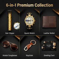 Set Hadiah Mewah Pria Lunaire: Jam Tangan, Dompet, Kacamata Hitam, Gantungan Kunci. Ideal untuk Ulang Tahun, Hari Ayah, Natal & Hari Valentine