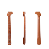 Leher Gitar Mustang/Jaguar Skala 24 inci dari Kayu Maple Panggang, Radius 12 inci, Lubang 10 mm, 22 Fret, Satin, Aksesoris Instrumen Senar