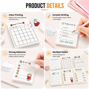 Custom Die Cut Sticky Memo Pads Cute Mini Self Adhesive To‑Do List Note Pads Daily Planner <b>Notepads</b> for School Office Stationery - Product Image 2