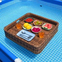 Ensemble de meubles de jardin pour patio d'hôtel, piscine à eau, panier en rotin pour servir de la nourriture, piscine à flotteur, plateau flottant pour piscine