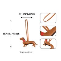 Porte-clés Chien Teckel en PU, Cuir Cousu Exquis, pour Grossistes et Boutiques, Ornement de Sac à Main, Pendentif de Sac à Dos
