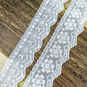 Renda de Tule de Nylon Macia e Elegante de 7,5CM ~ 8,0CM para Têxteis Domésticos - Product Image 1