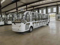 Bus touristique électrique RENQI 23 places avec portes pour l'aéroport et les touristes, 11 kW, 72 V, 200 Ah, autonomie de 100 km, couleur personnalisée