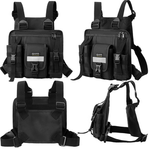 Bolsa de Pecho Multifuncional de Nailon de Alta Calidad, Estilo Nuevo, Personalizada, OEM, ODM, para Hombre, con Franja Reflectante, Negra - Product Image 2