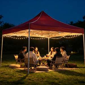 Tente pliante hexagonale robuste 3x3m, vert poudré, avec drain et armature en fil d'acier souple pour événements commerciaux - Product Image 1