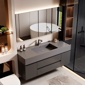 <span class=keywords><strong>Specchio</strong></span> da Bagno in PVC di Alta Qualità, <span class=keywords><strong>Mobile</strong></span> Lavabo Moderno con <span class=keywords><strong>Specchio</strong></span>, Vanità da Bagno Smart con Armadietto - Product Image 1
