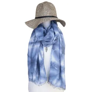 Wholesale lady viscose hair scarf Spring fashion tichel head scarf tie dye square size scarves