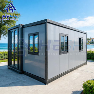 HeSHi Casa Contenedor Prefabricada Moderna, Módulo de Oficina Rectangular, Exterior Gris, Puertas de Vidrio - Product Image 2