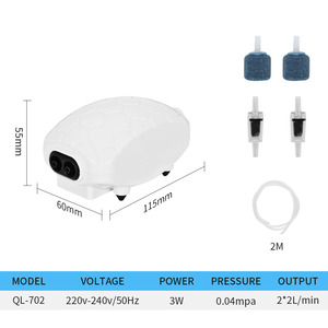 수족관 어항 에어 버블 에어 스톤 바스 산소 펌프 어류 양식용 에어 펌프 어항용 산소 펌프 소형 저소음 펌프 - Product Image 6